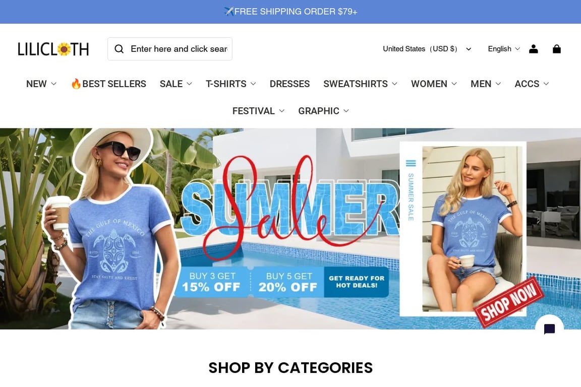 Lilicloth homepage
