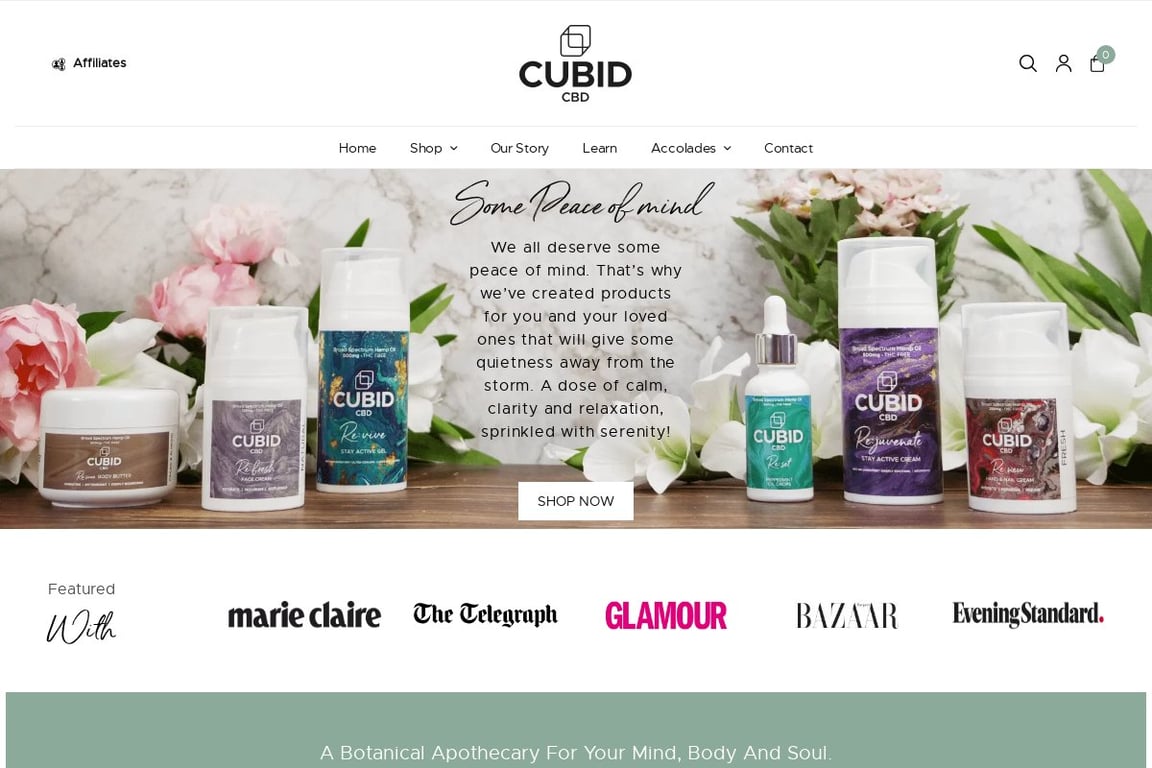 Cubid CBD homepage
