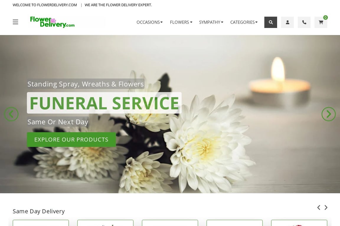 Flower Delivery homepage