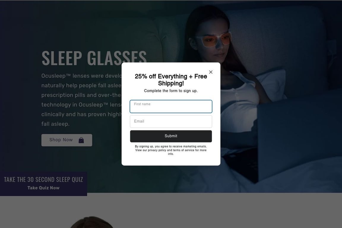 Ocusleep homepage