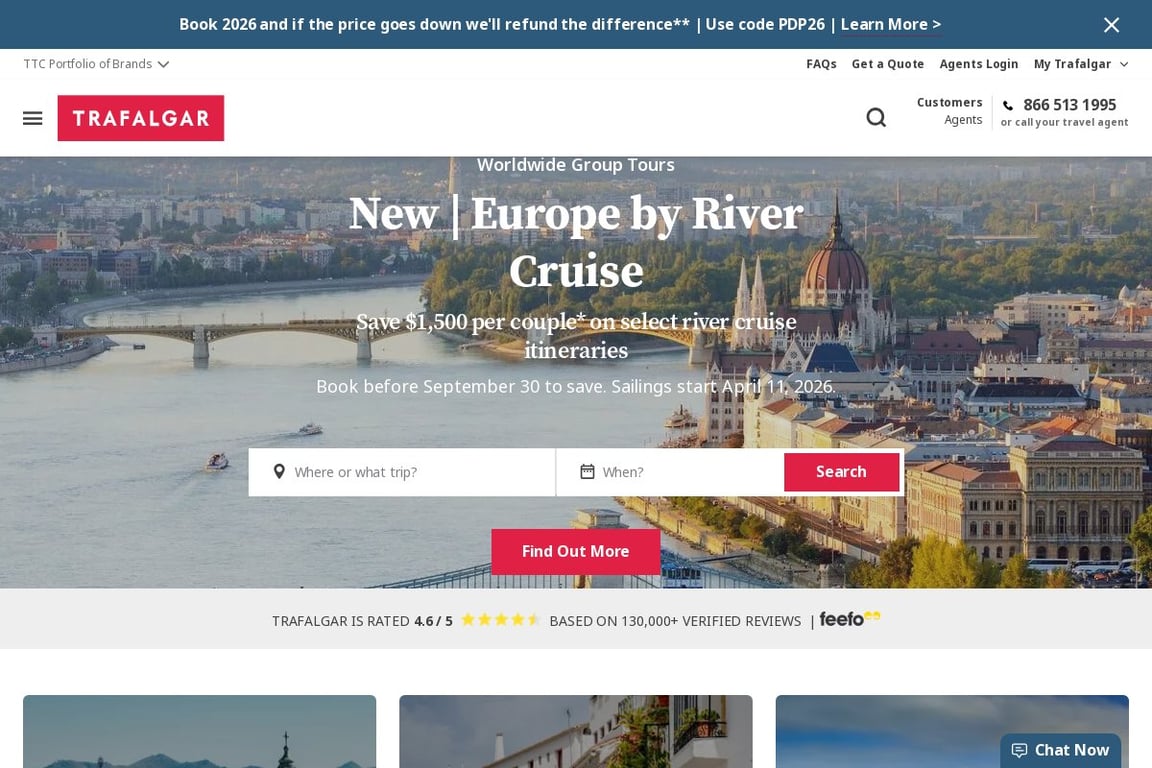 Trafalgar homepage