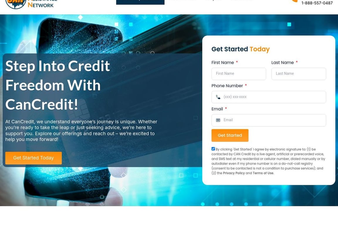 Credit Assistance Network homepage