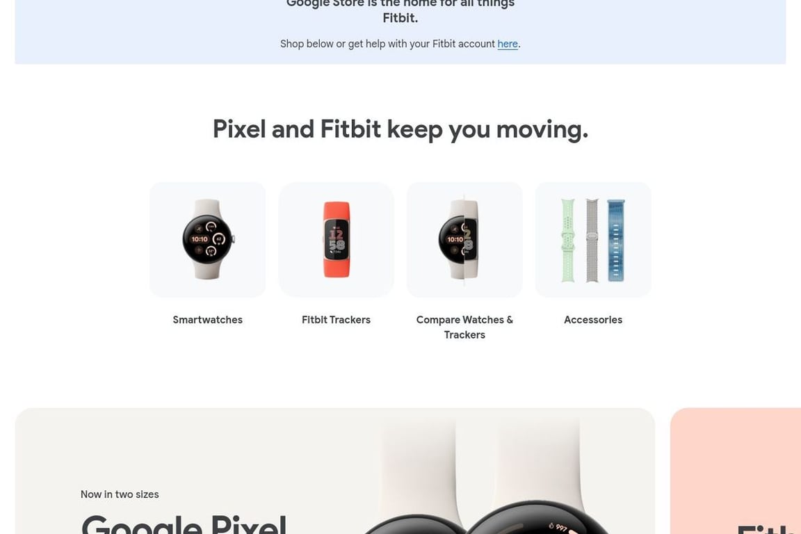 Fitbit homepage