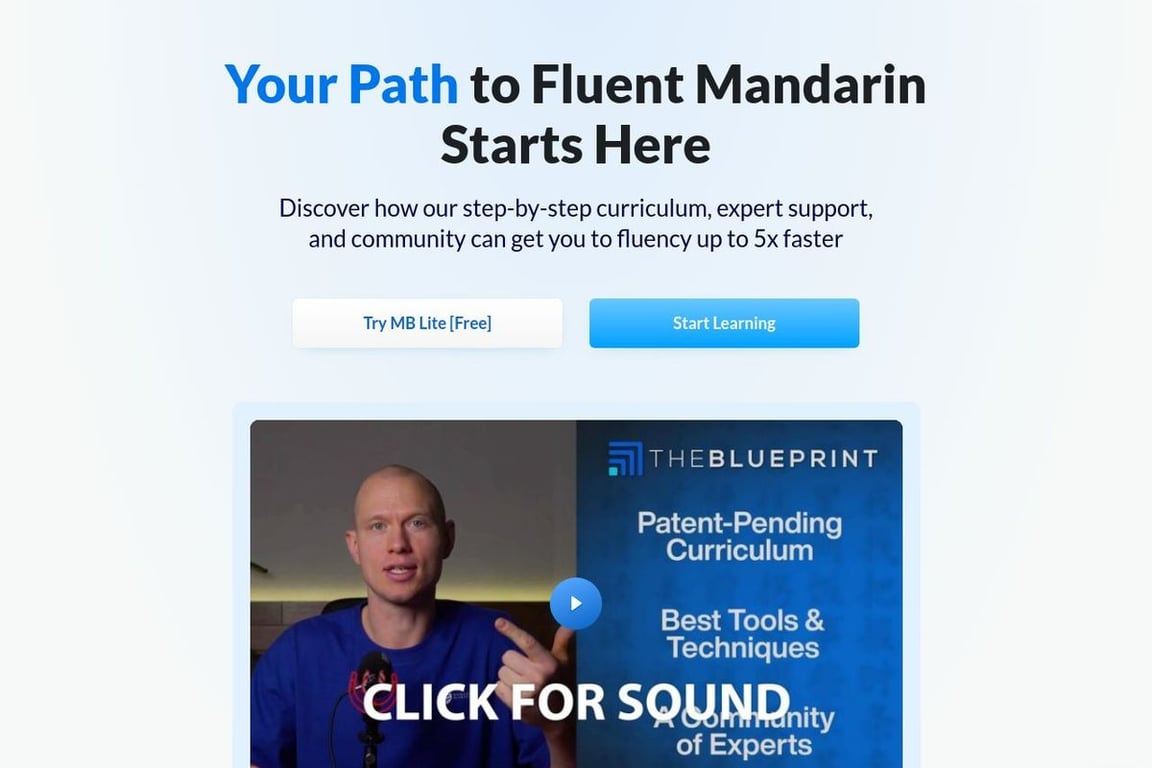 Mandarin Blueprint homepage