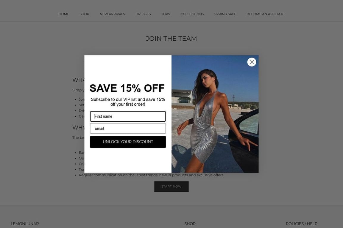 Lemon Lunar affiliate program signup page