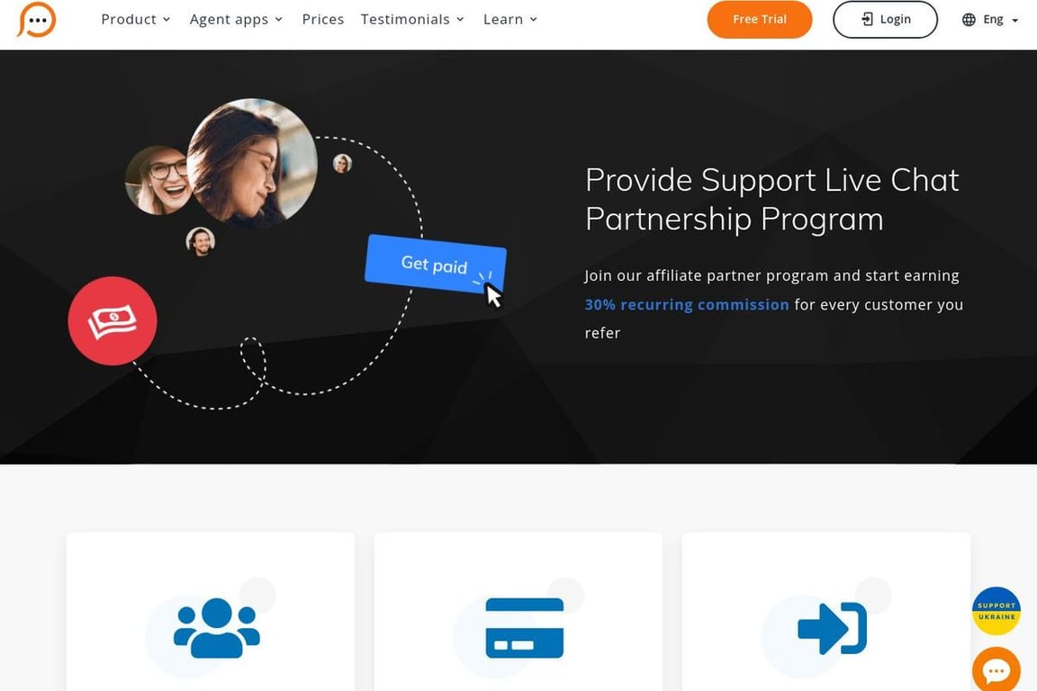 Provide Support affiliate program signup page