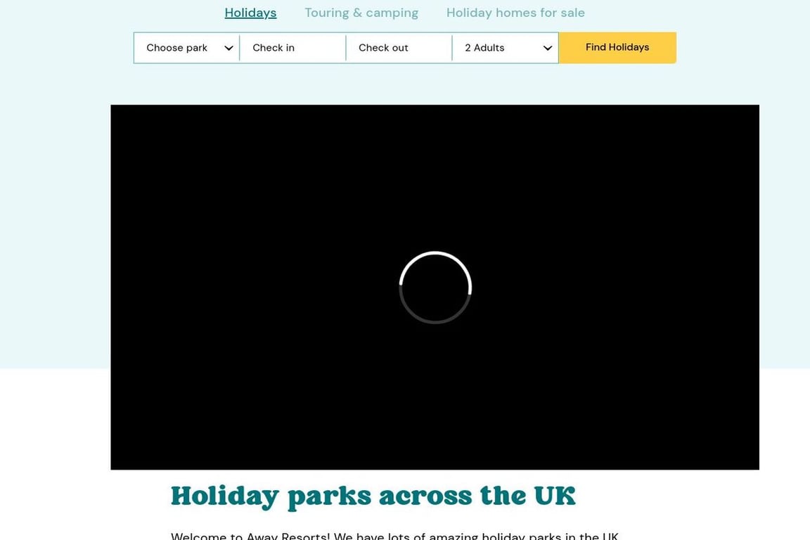 Away Resorts homepage