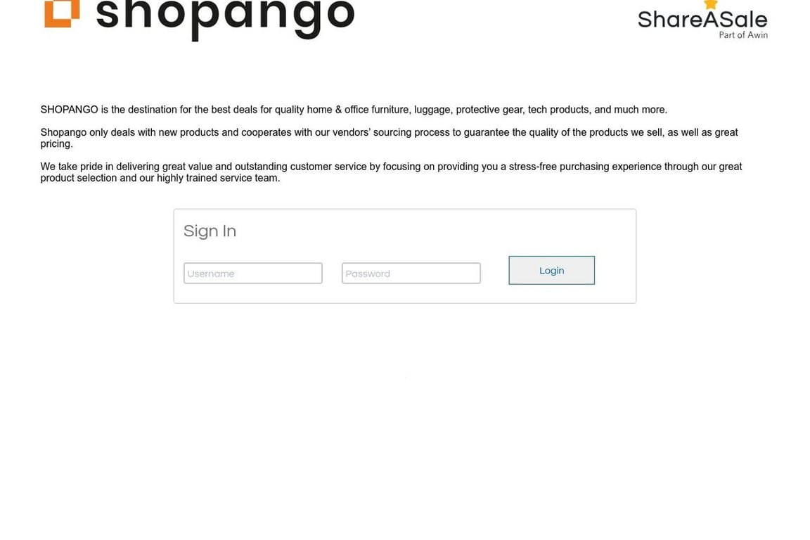 Shopango affiliate program signup page