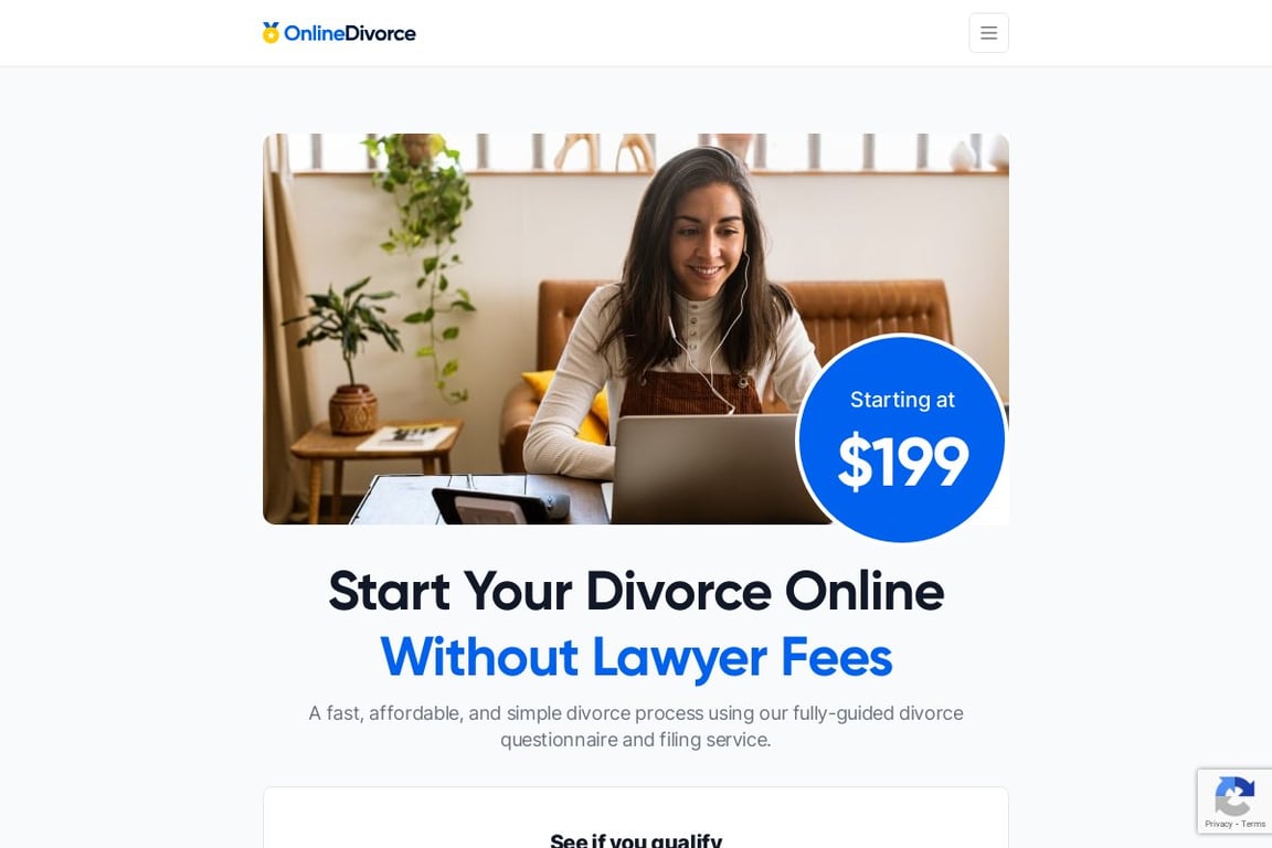 Online Divorce homepage