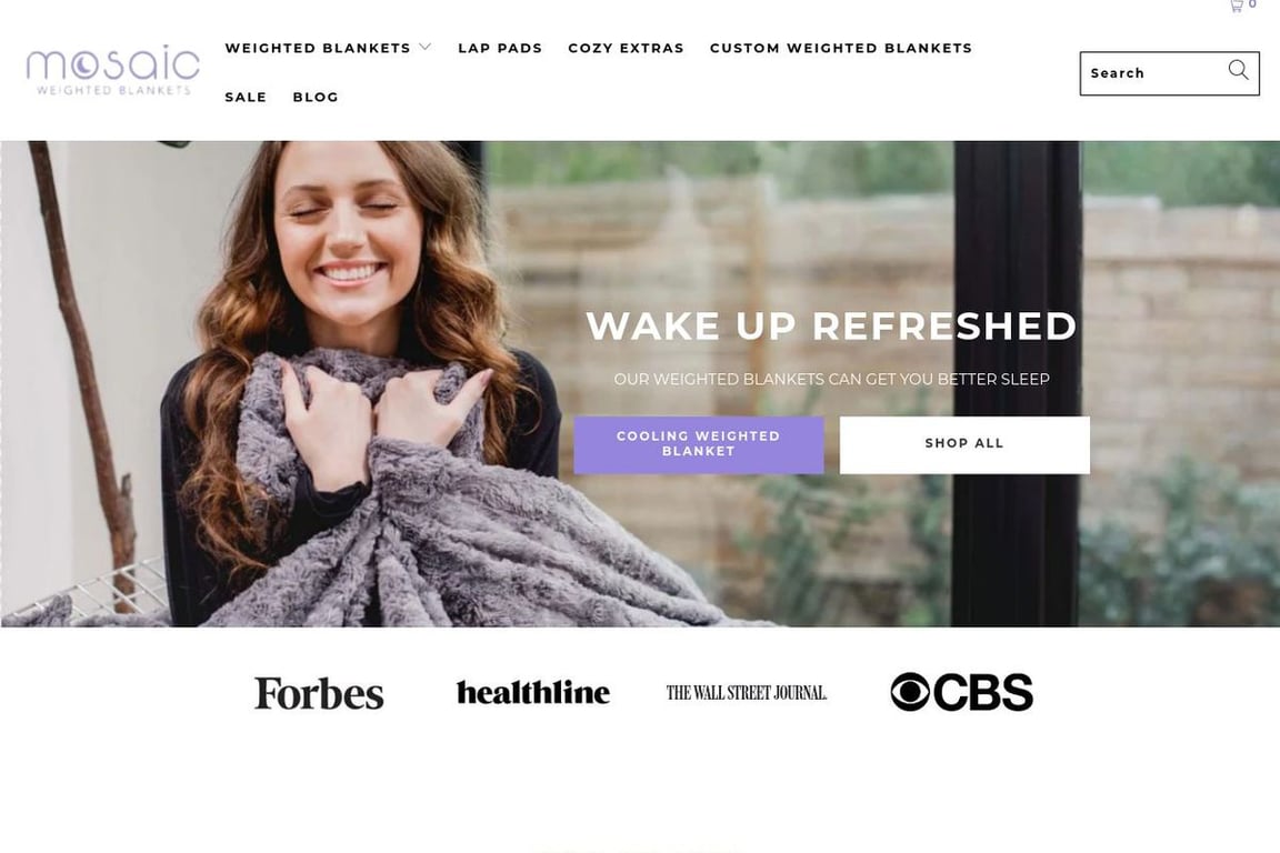 Mosaic Weighted Blankets homepage