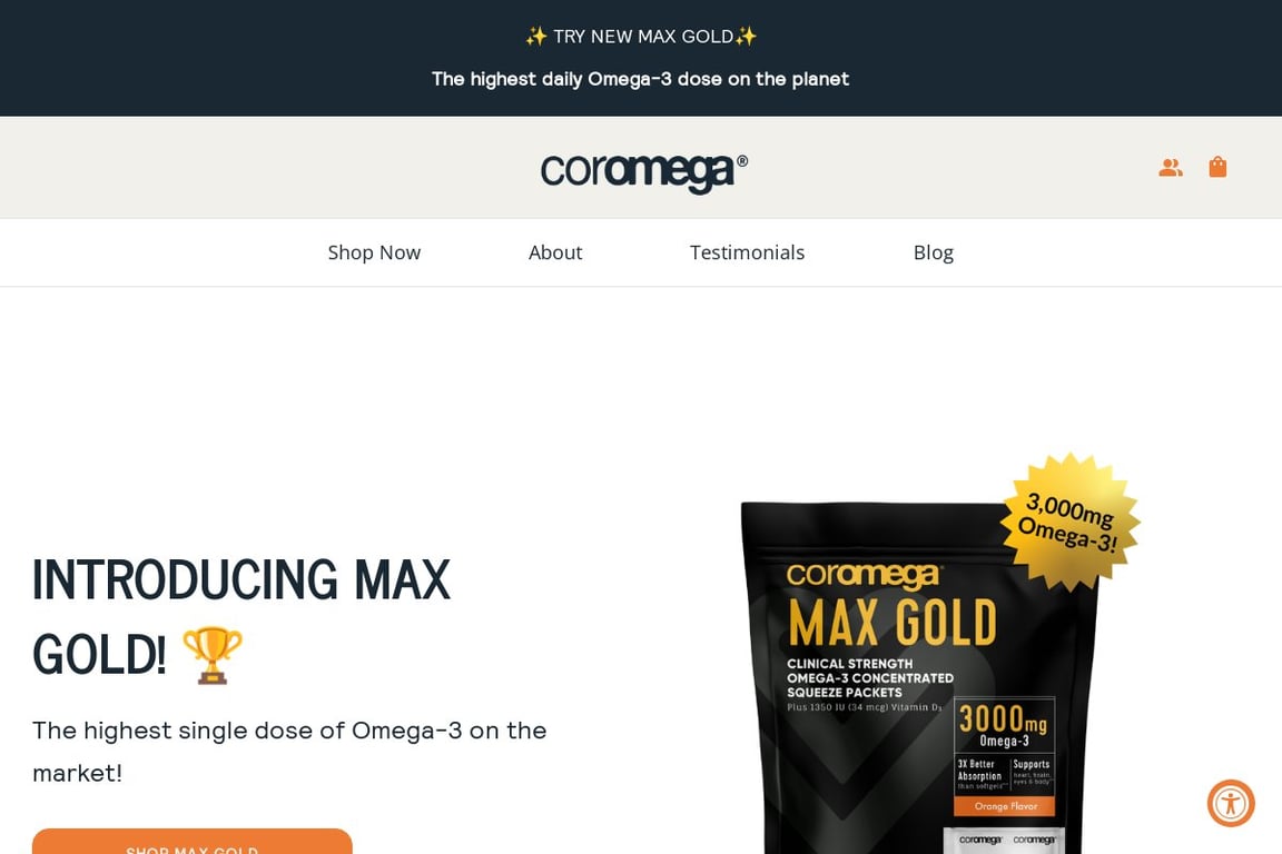 Coromega homepage