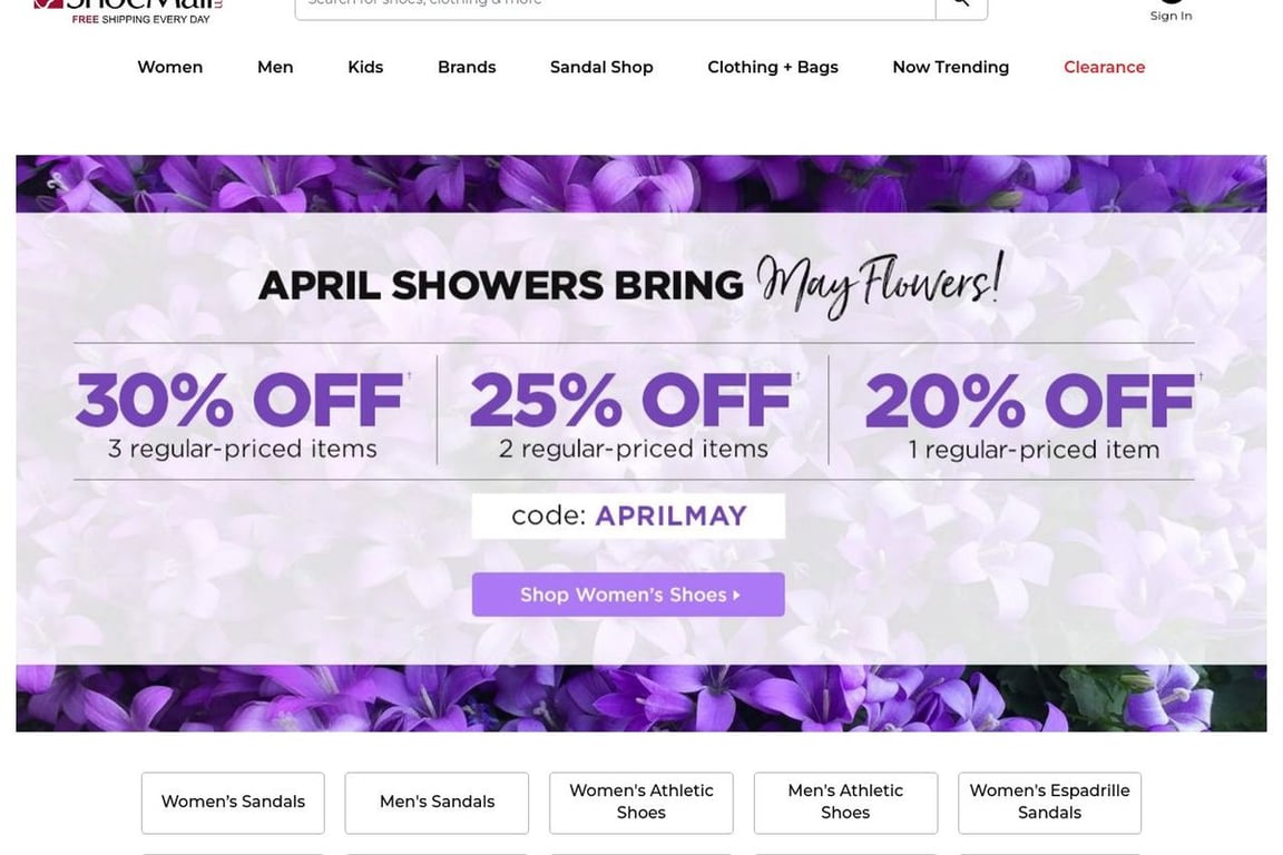 Shoemall.com homepage