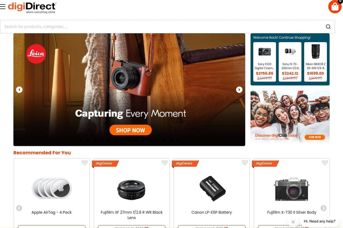 DigiDirect homepage