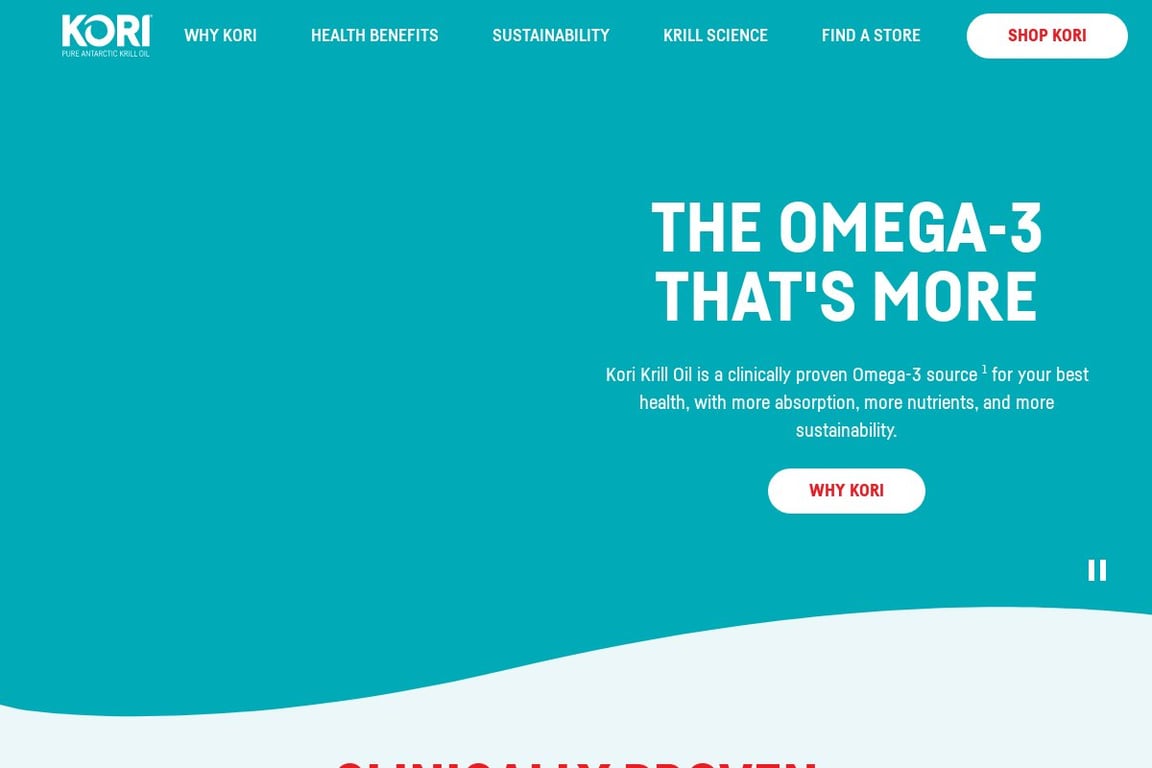 Kori Krill Oil homepage