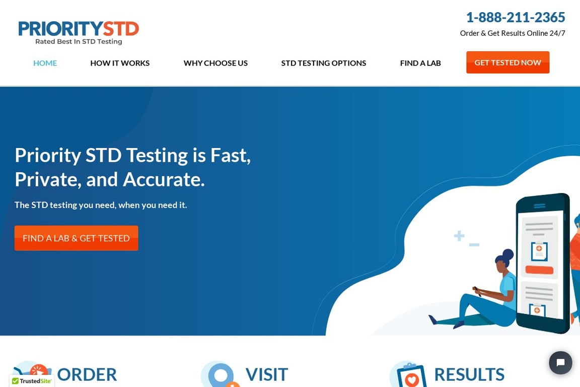 Priority STD Testing homepage