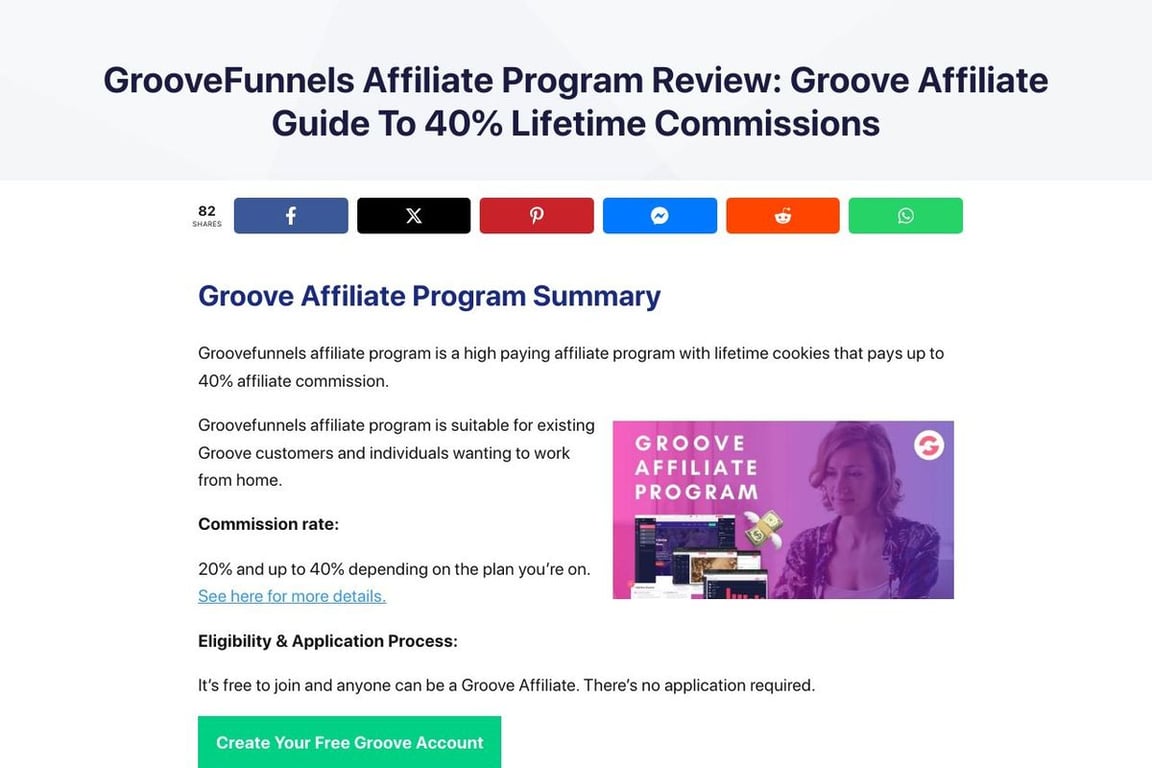 Groovefunnels affiliate program signup page
