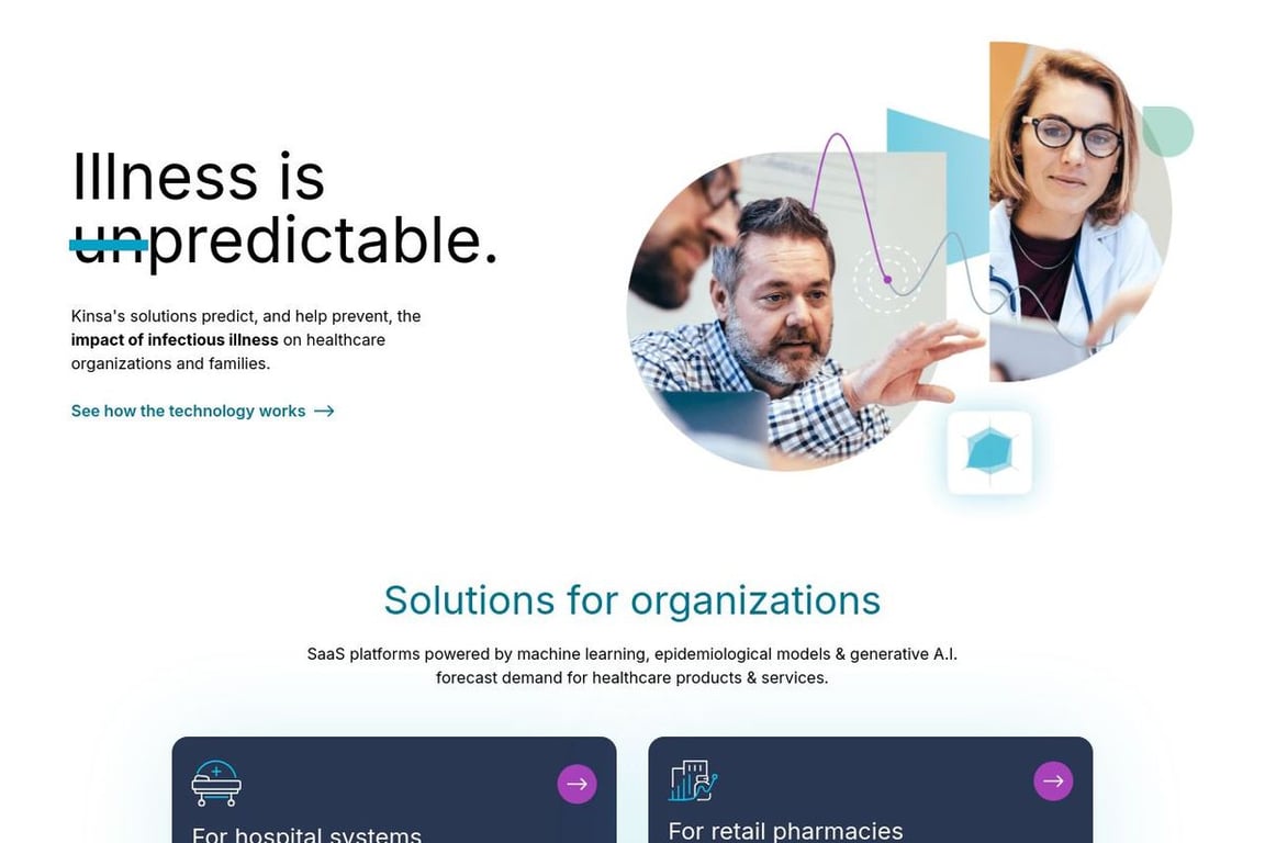 Kinsa homepage