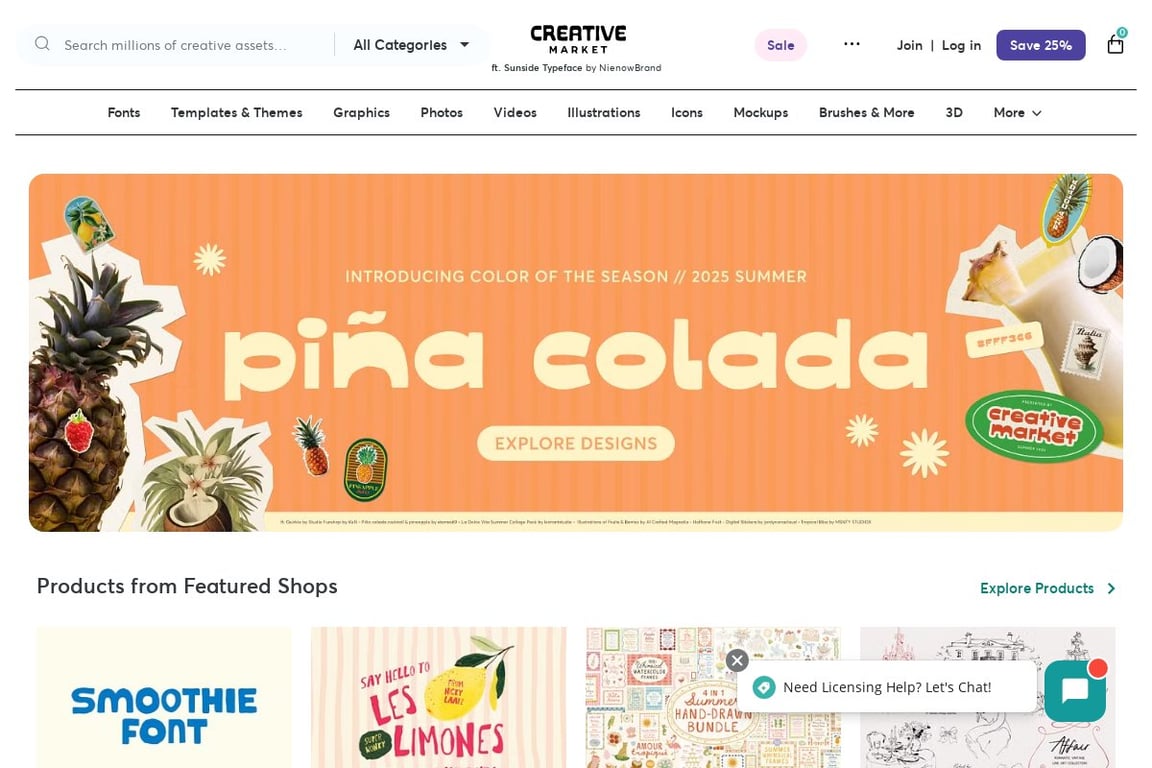 Creative Market homepage