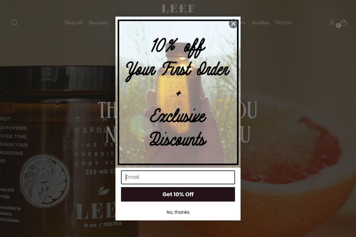 LEEF Organics homepage