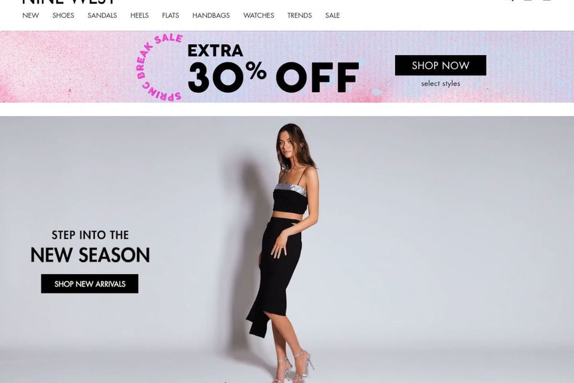 Nine West homepage