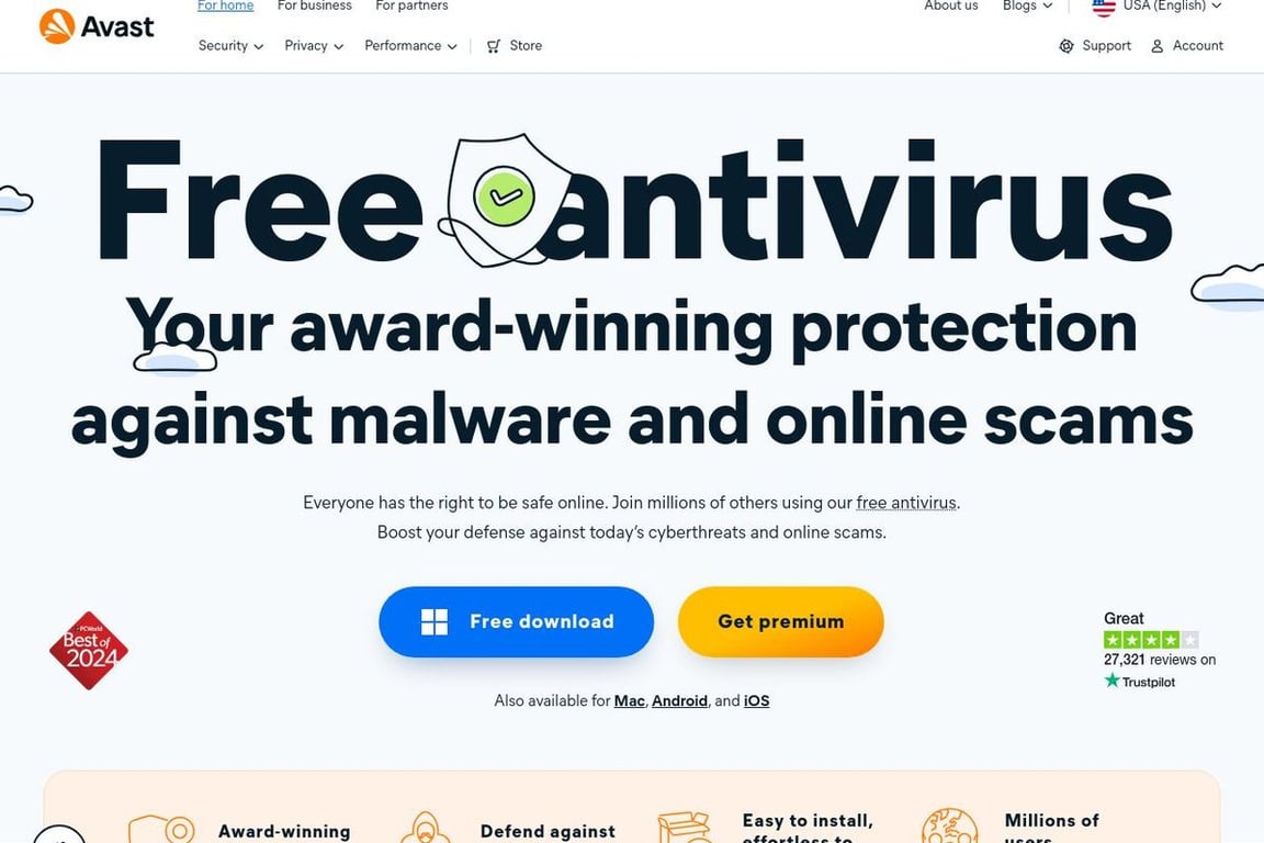 Avast homepage