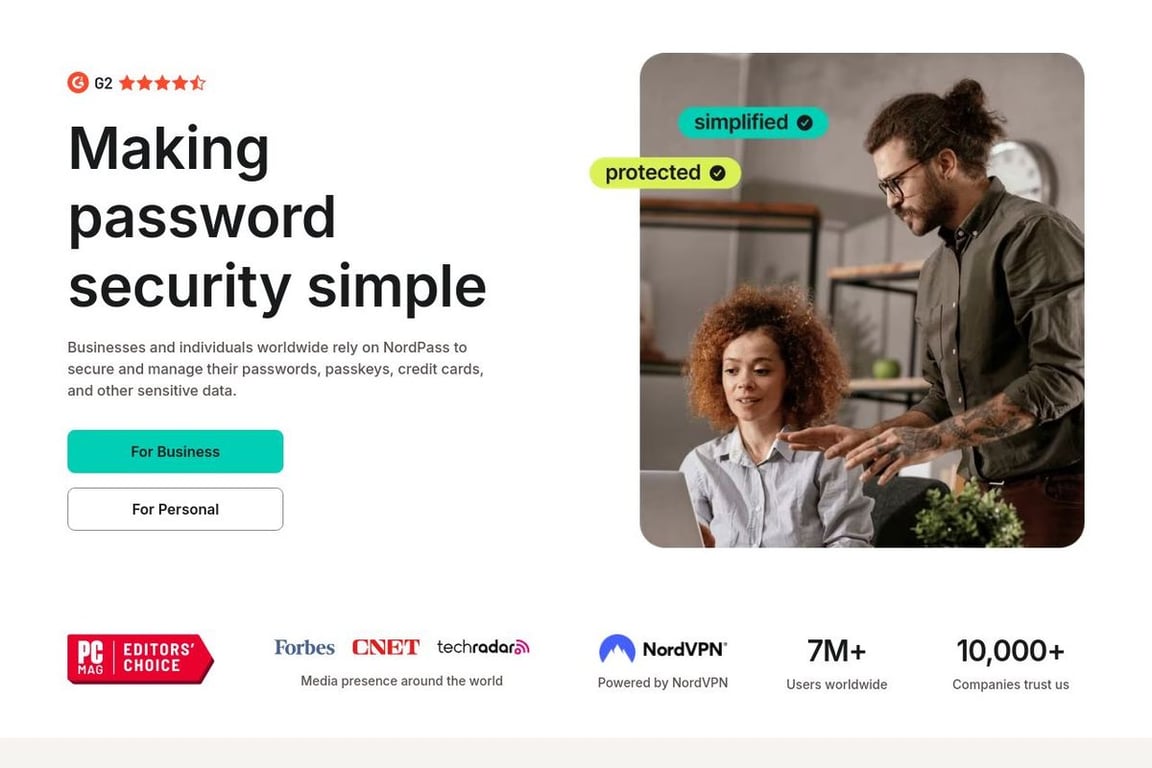 NordPass homepage
