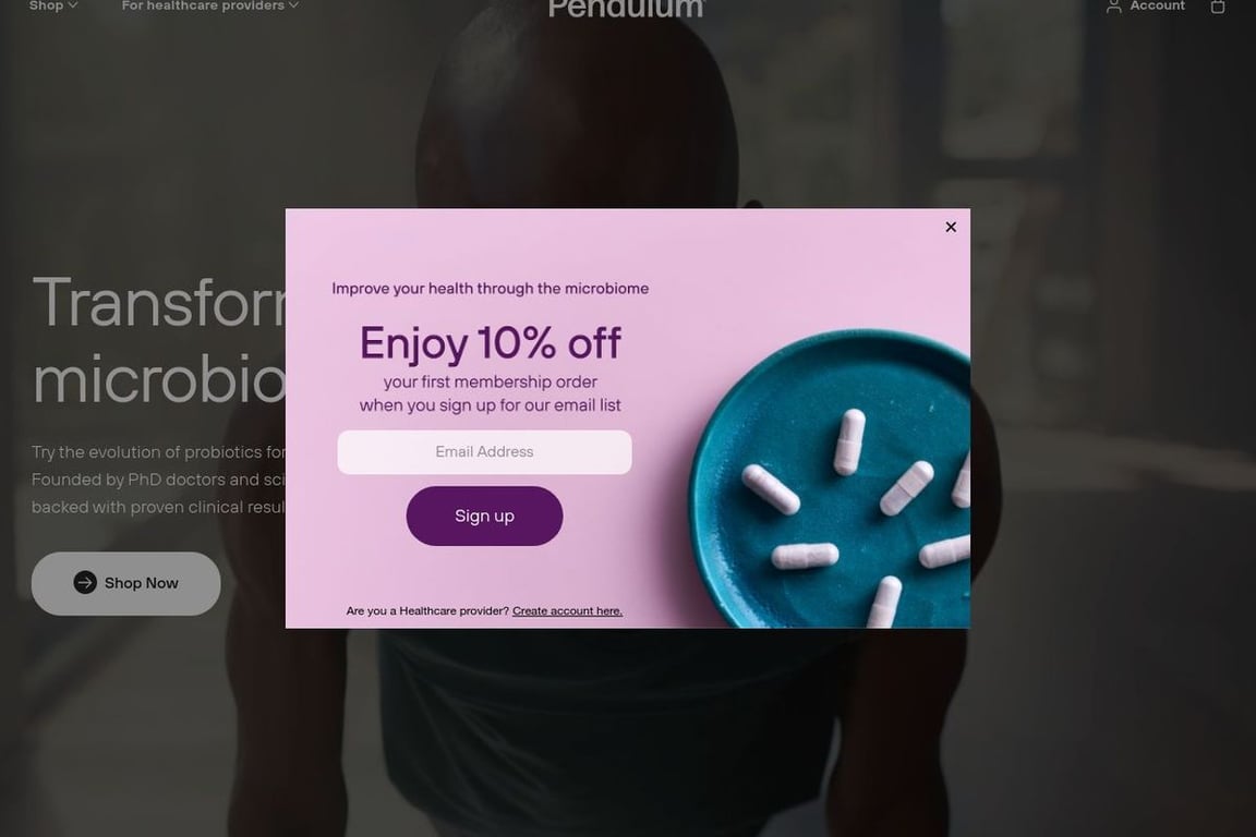 Pendulum Therapeutics homepage