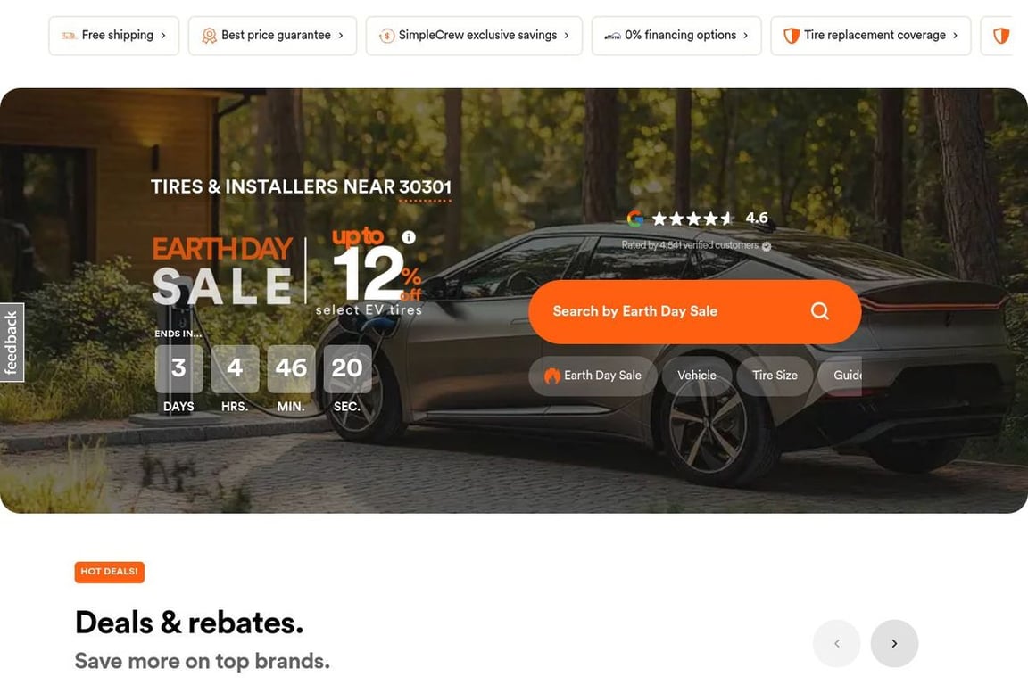 SimpleTire (US) homepage
