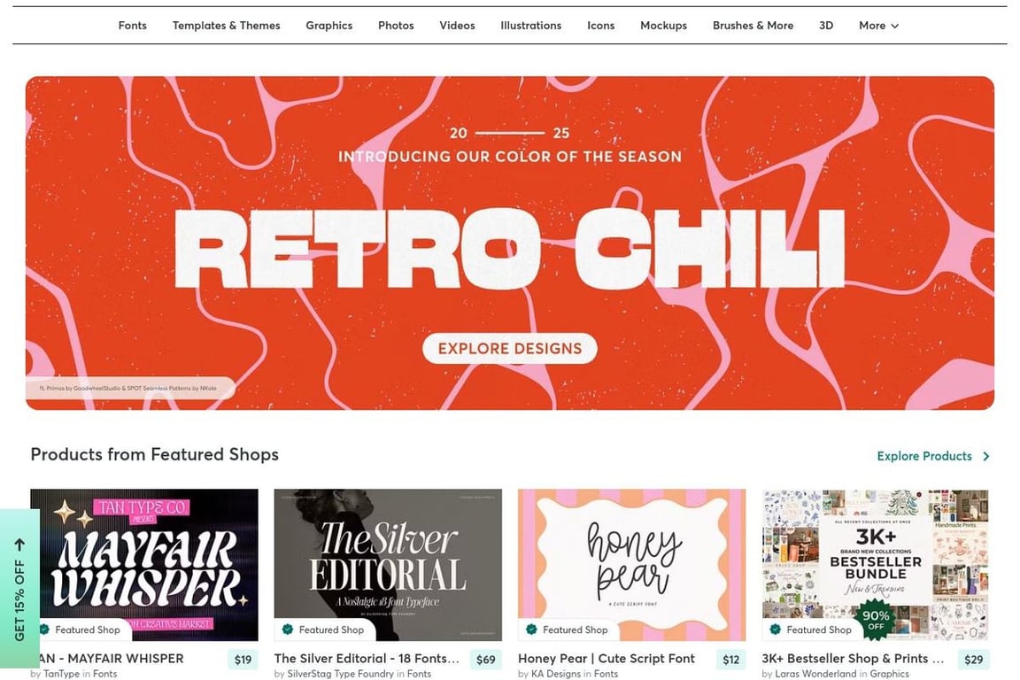 Creative Market homepage