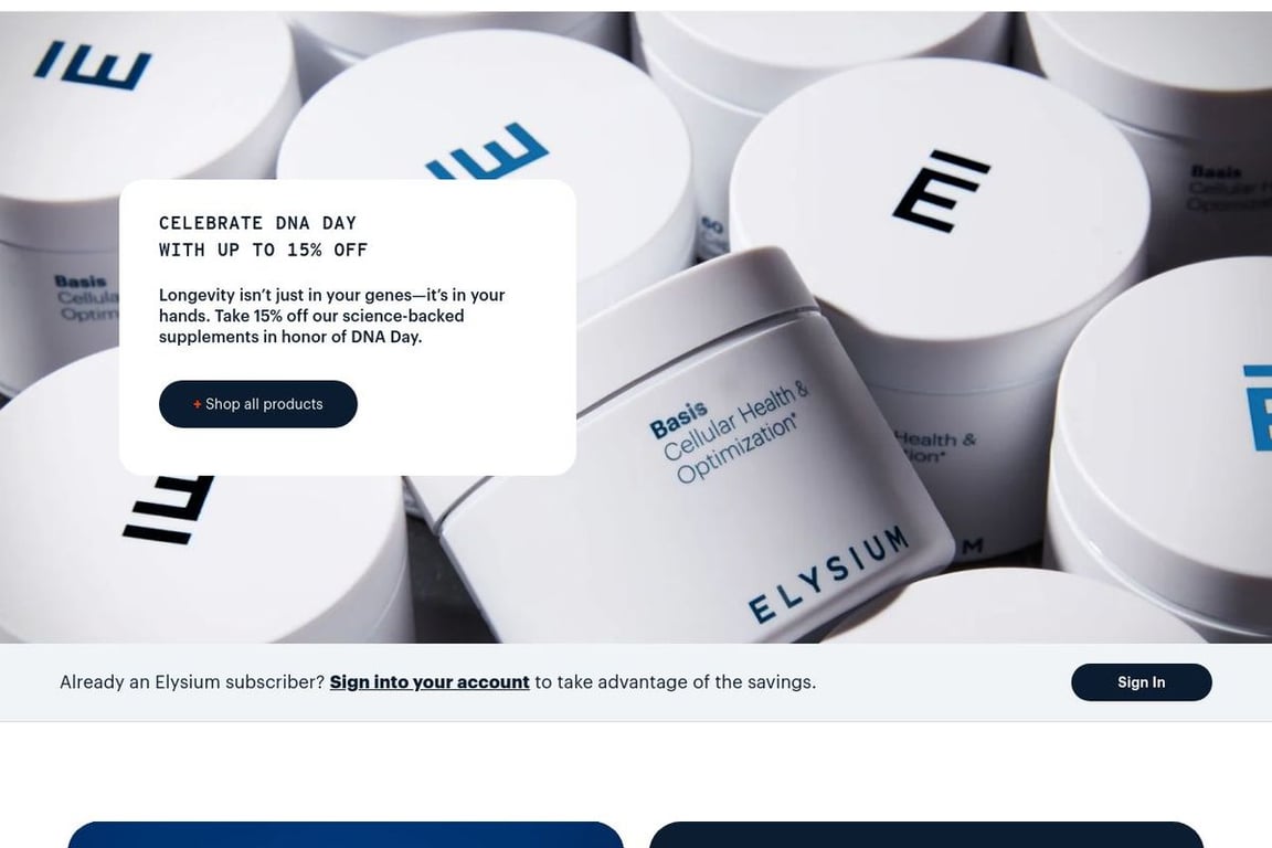 Elysium Health homepage