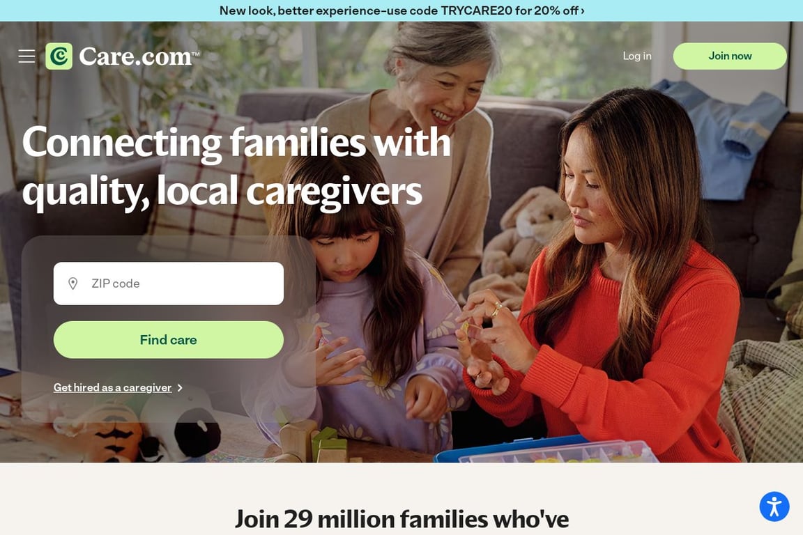 Care.com homepage