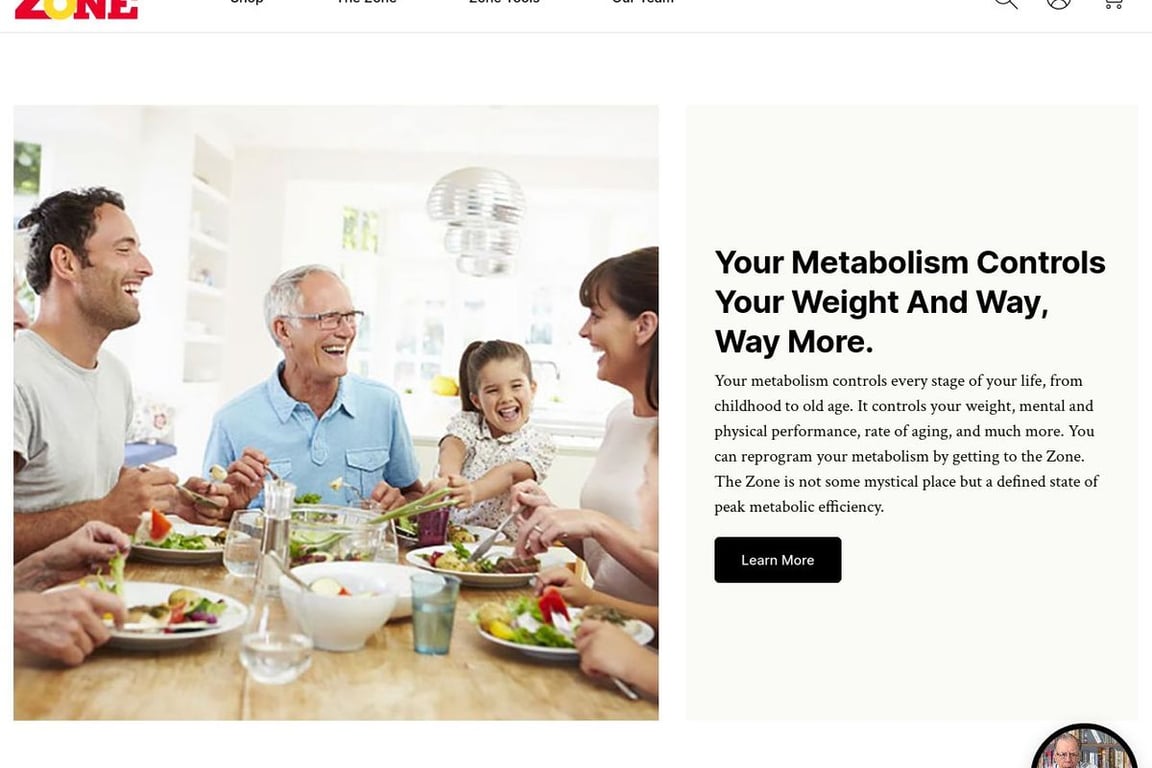 Zone Diet homepage