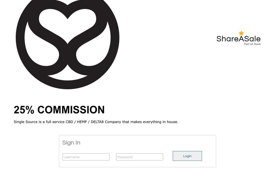 Single source affiliate program signup page