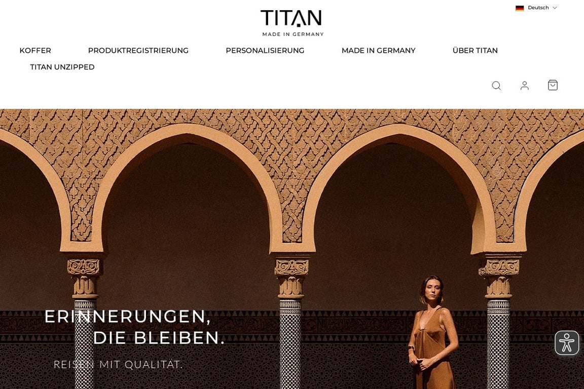 Titan Luggage homepage
