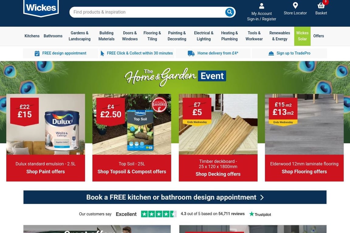 Wickes homepage