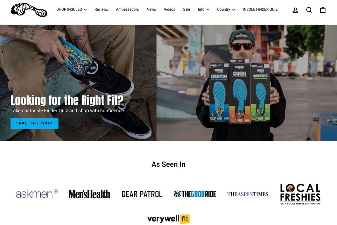 Remind Insoles homepage