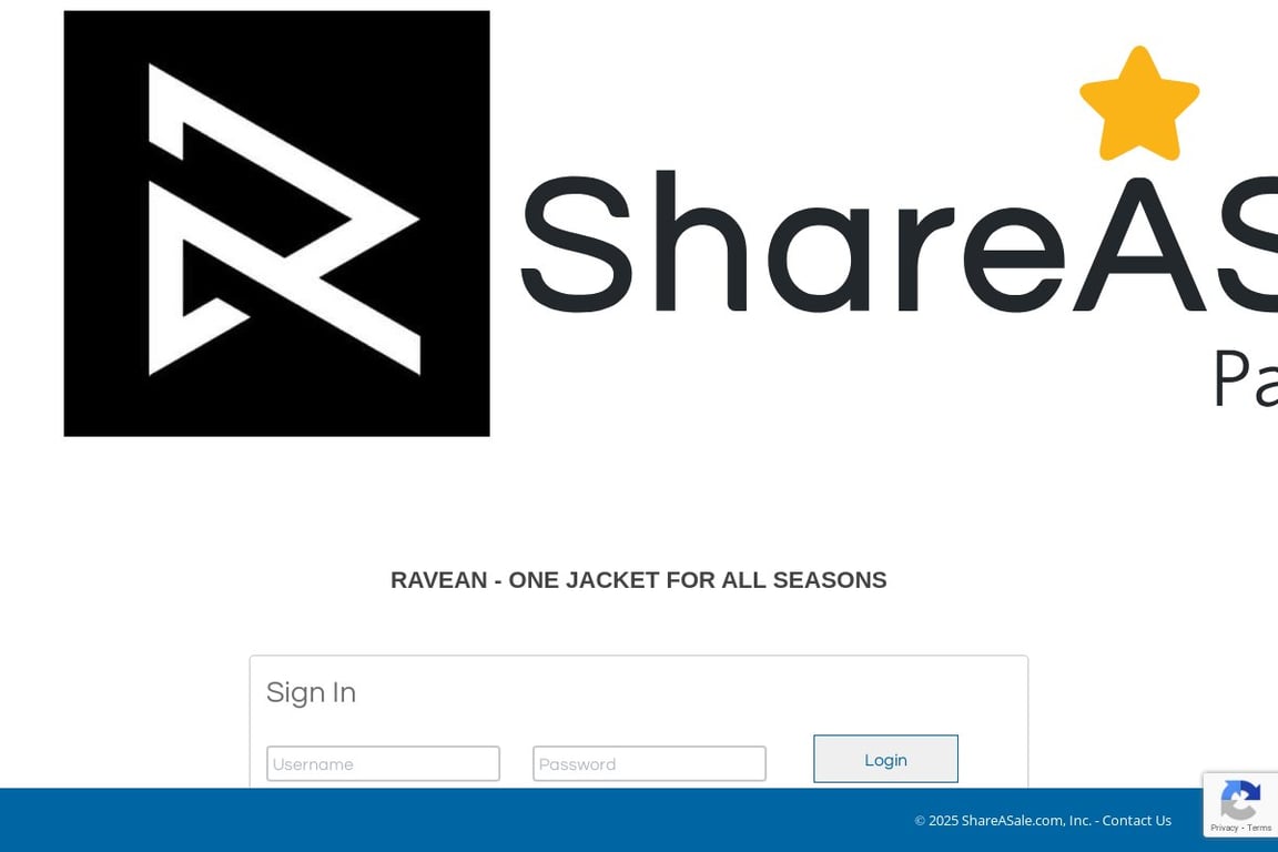 Ravean affiliate program signup page