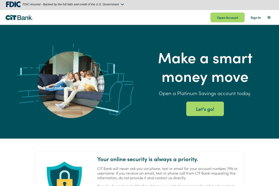 CIT Bank homepage