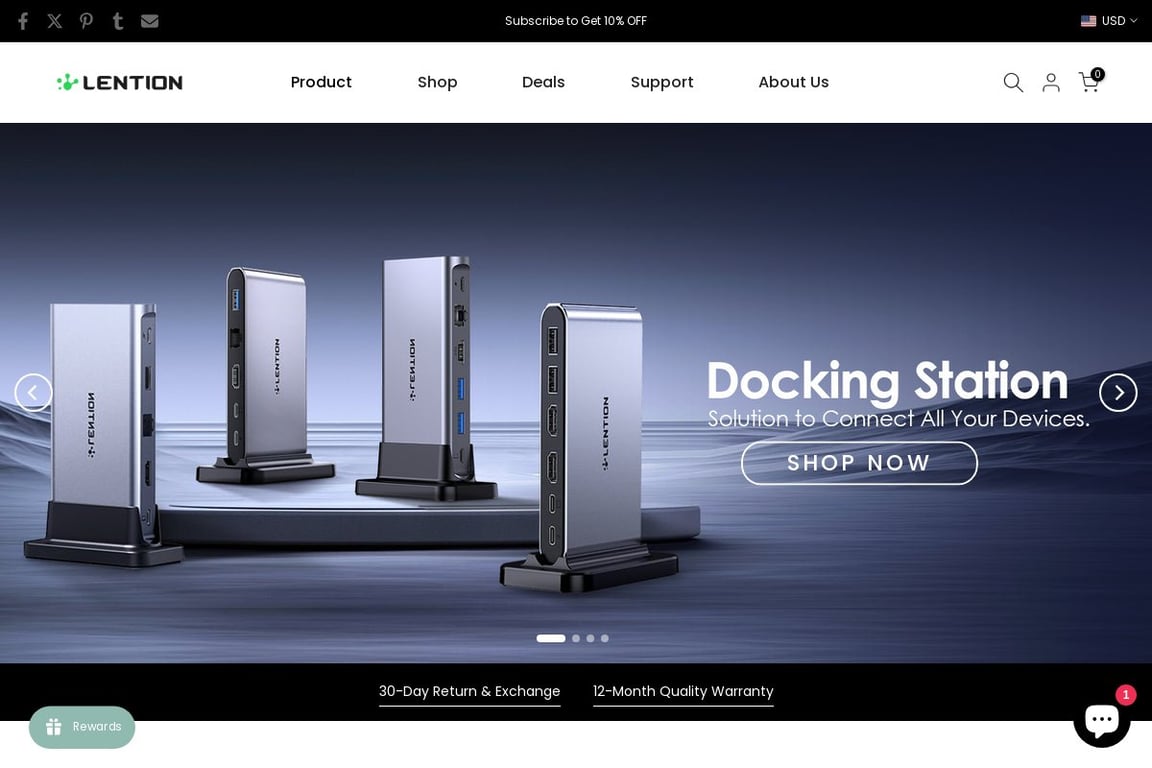 Lention homepage
