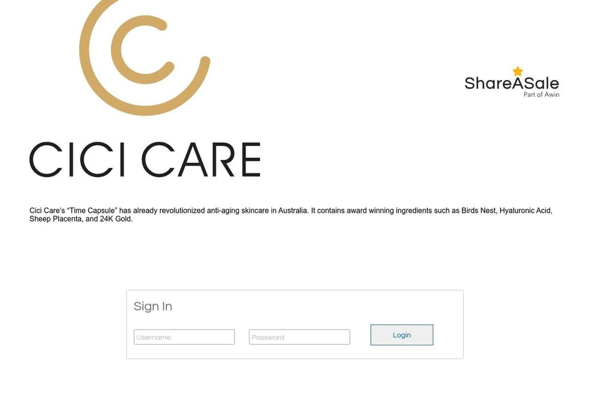CiCi Care affiliate program signup page