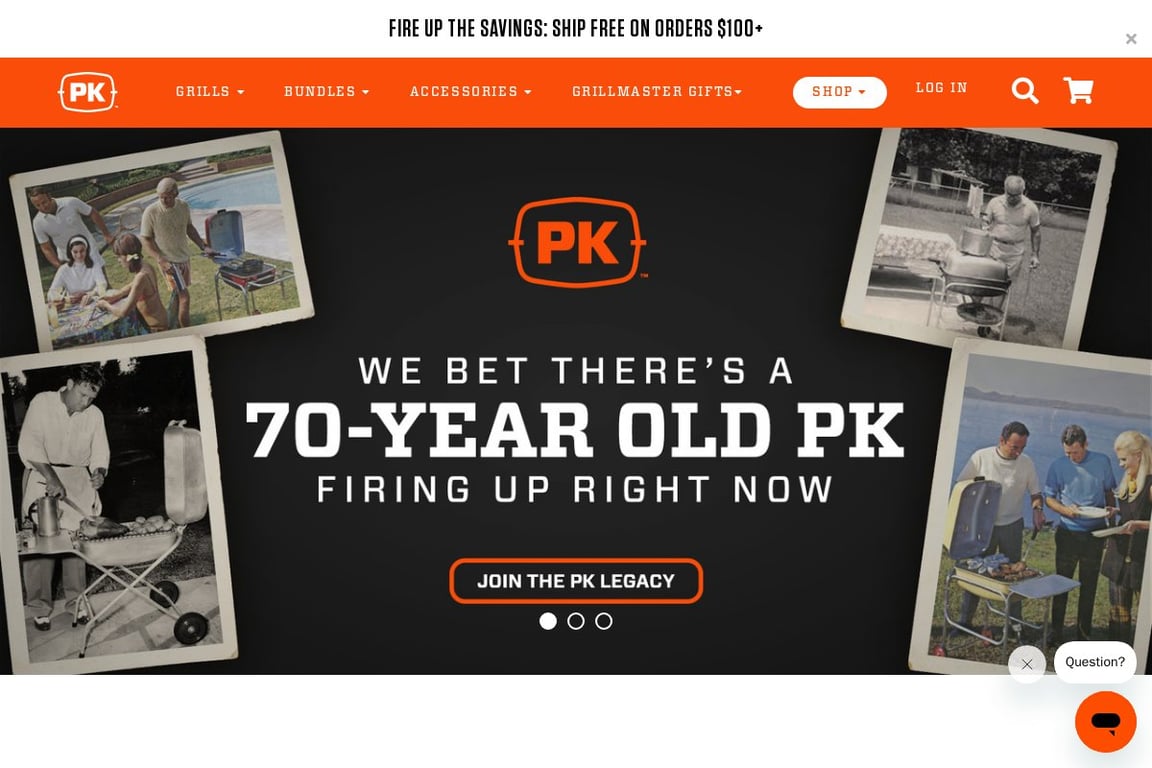 PK Grills homepage