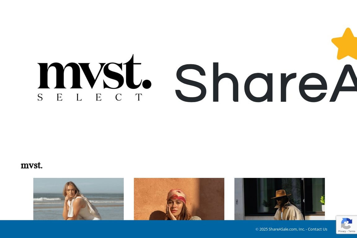 MVST Select affiliate program signup page