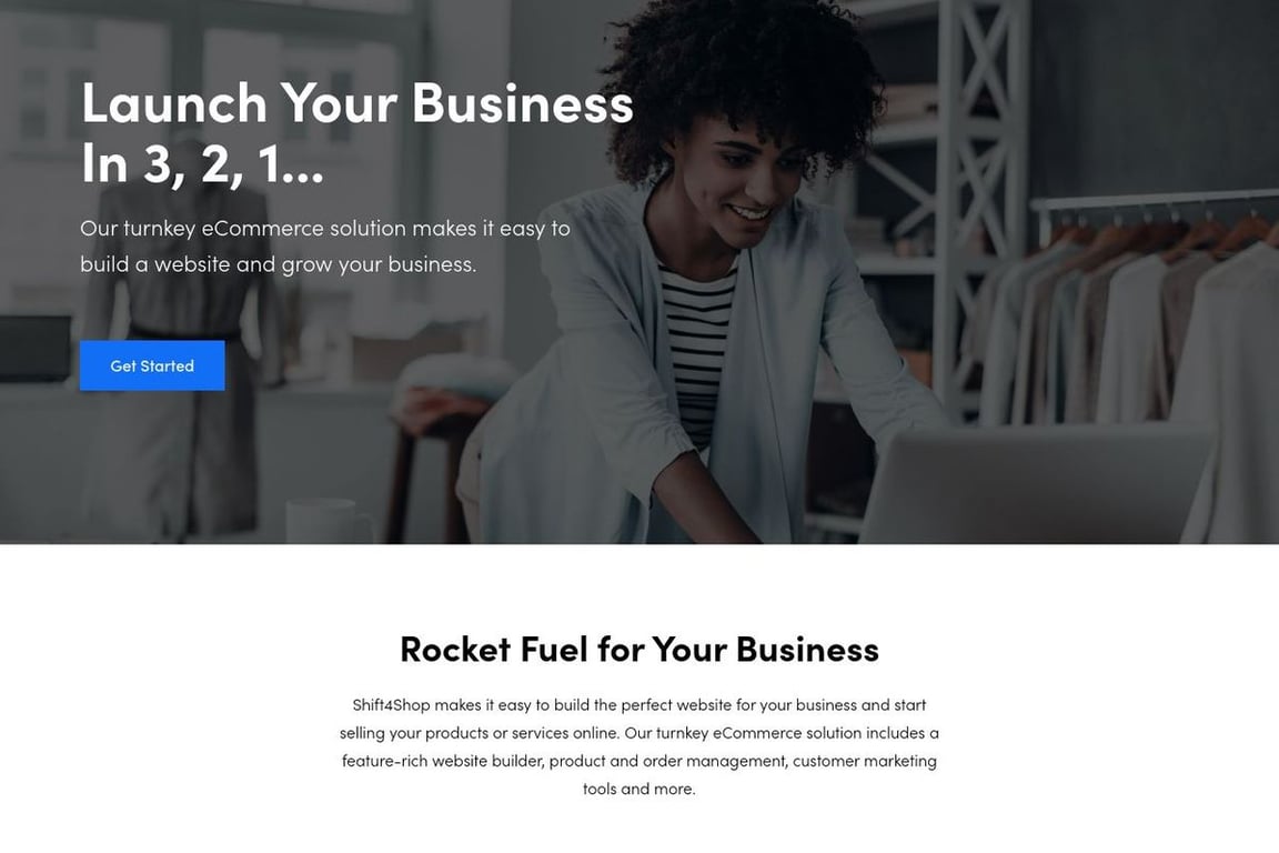 Shift4Shop homepage