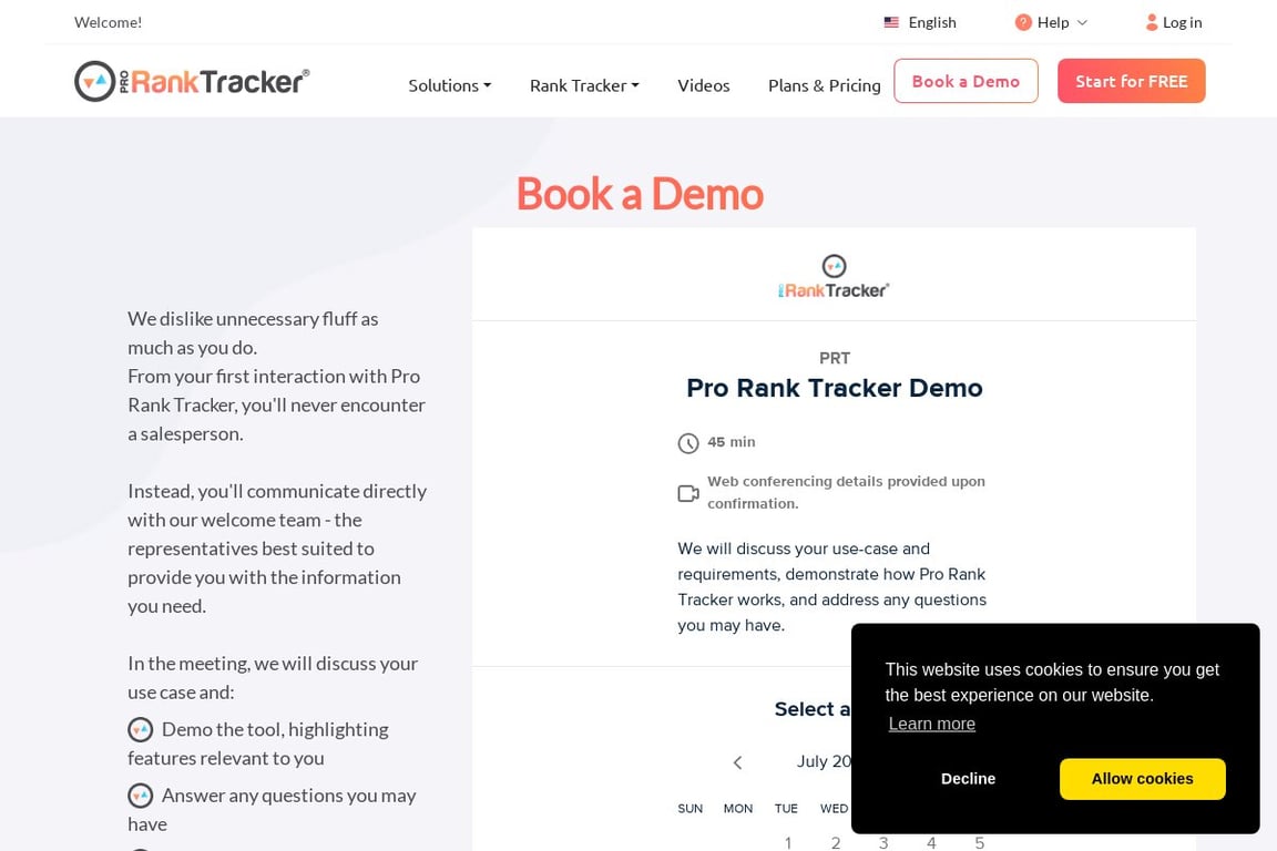 ProRankTracker homepage