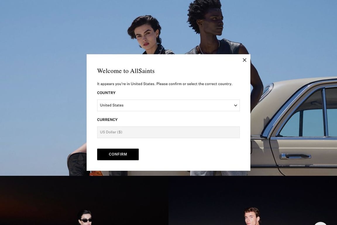AllSaints CA affiliate program signup page