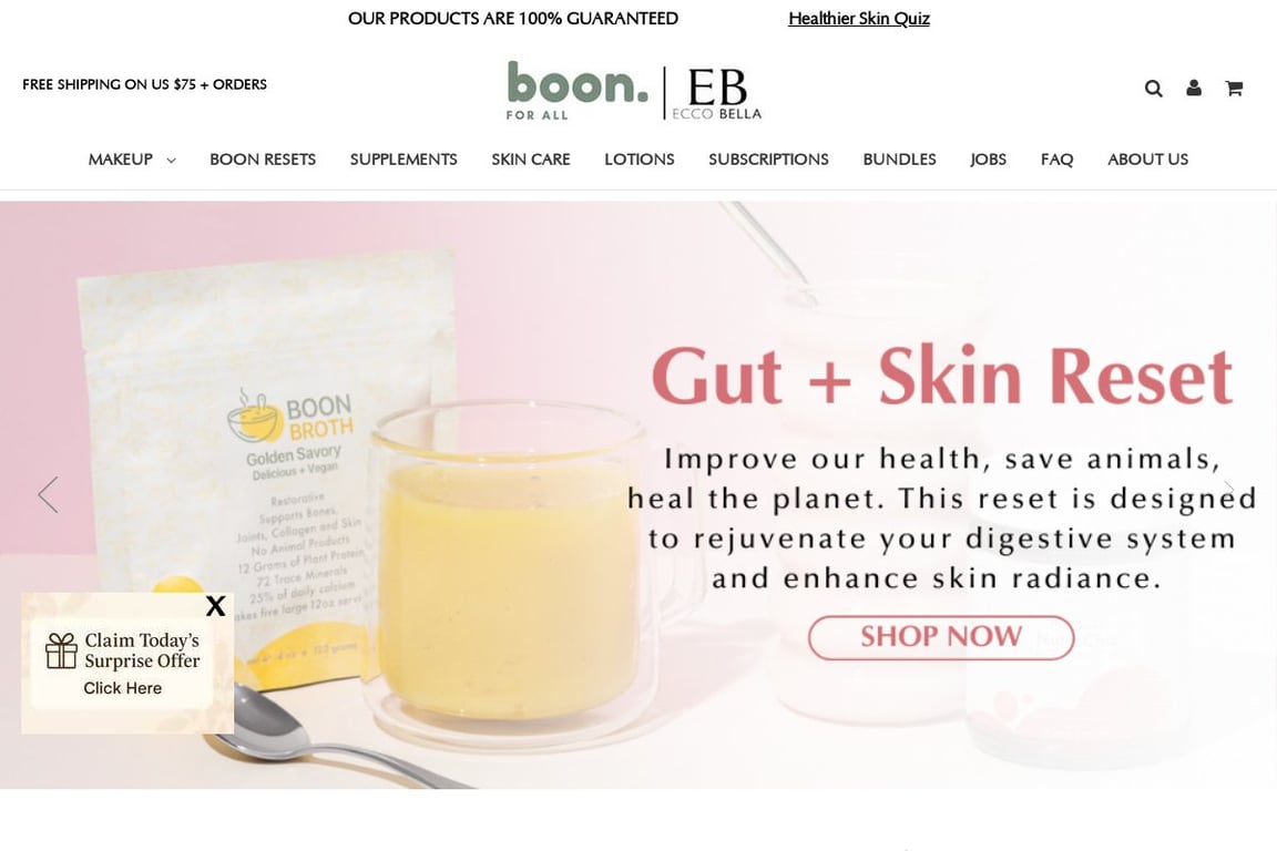 Ecco Bella homepage