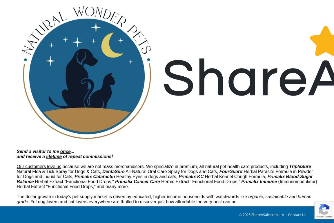 Natural Wonder Products affiliate program signup page
