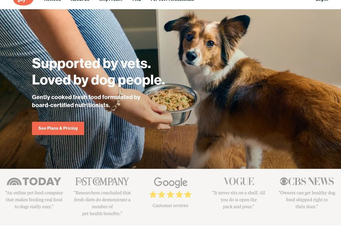 The Farmer’s Dog homepage
