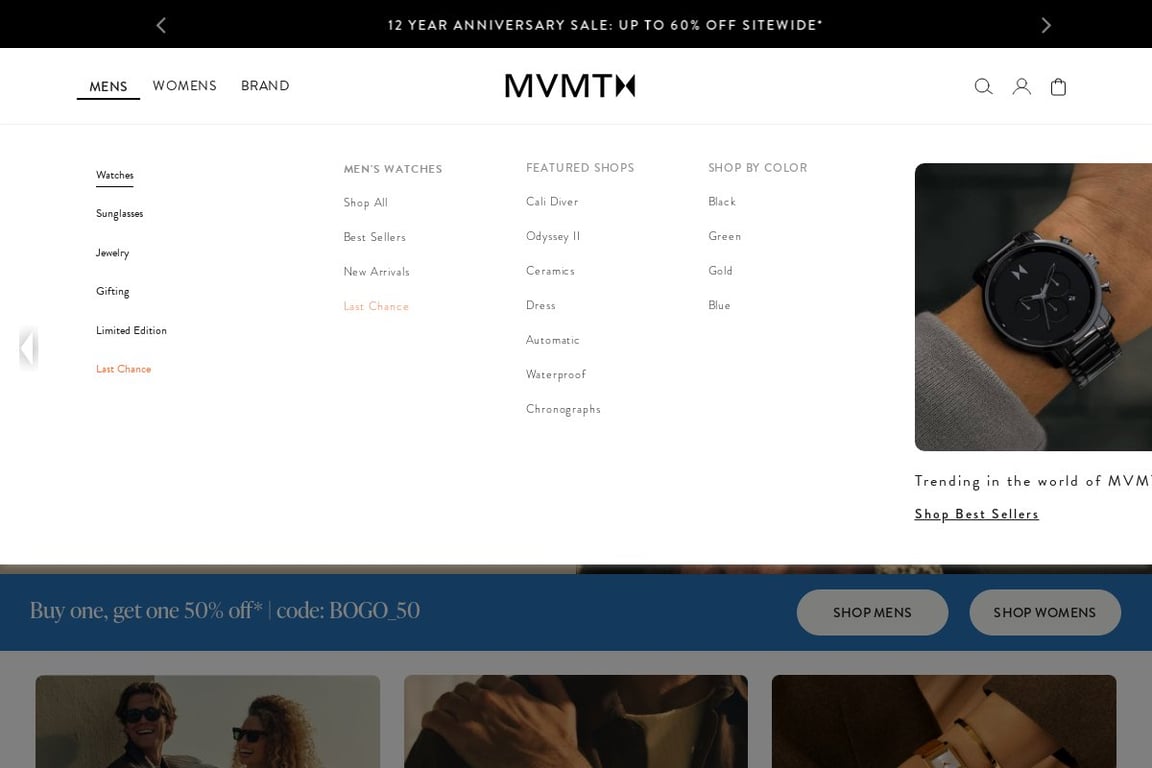 MVMT Watches homepage