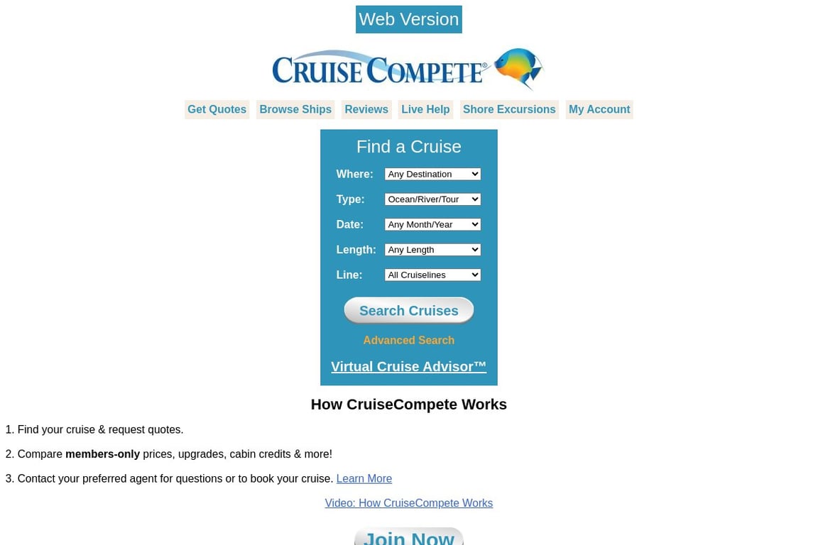 CruiseCompete affiliate program signup page